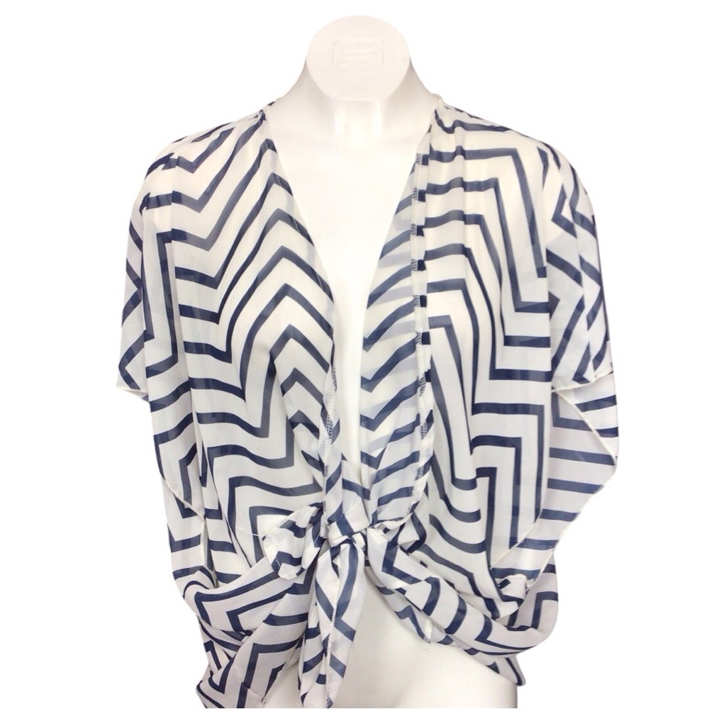 Wet Seal Navy and White Swirl Blouse